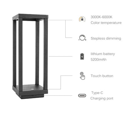 LumaLite - Lampe de table LED sans fil moderne