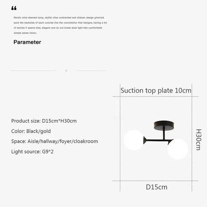 Floroux - Tête luminaire plafonnier