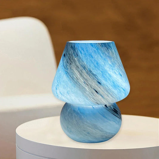 Floroux - Lampe de table en verre champignon