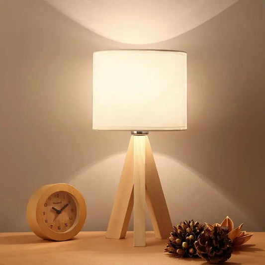 EssenceBois - Lampe de Table Moderne en Bois Naturel