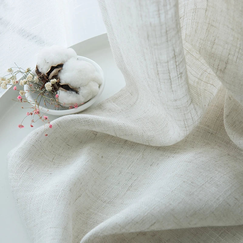 Floroux - Épaisses rideaux translucides