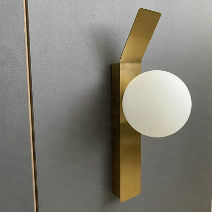 Floroux – Applique murale avec globe en verre doré