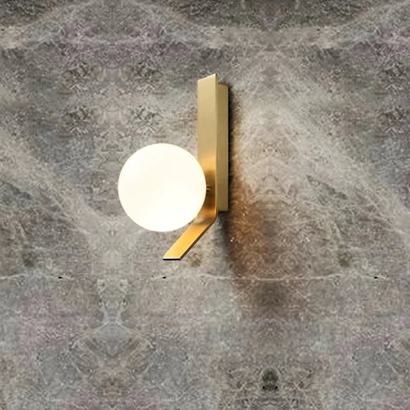 Floroux – Applique murale avec globe en verre doré