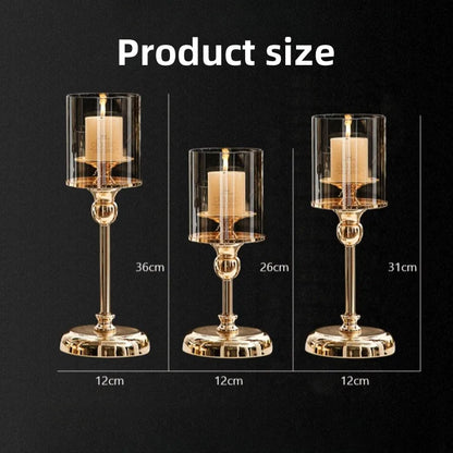 Floroux - Support de bougie moderne en métal et verre