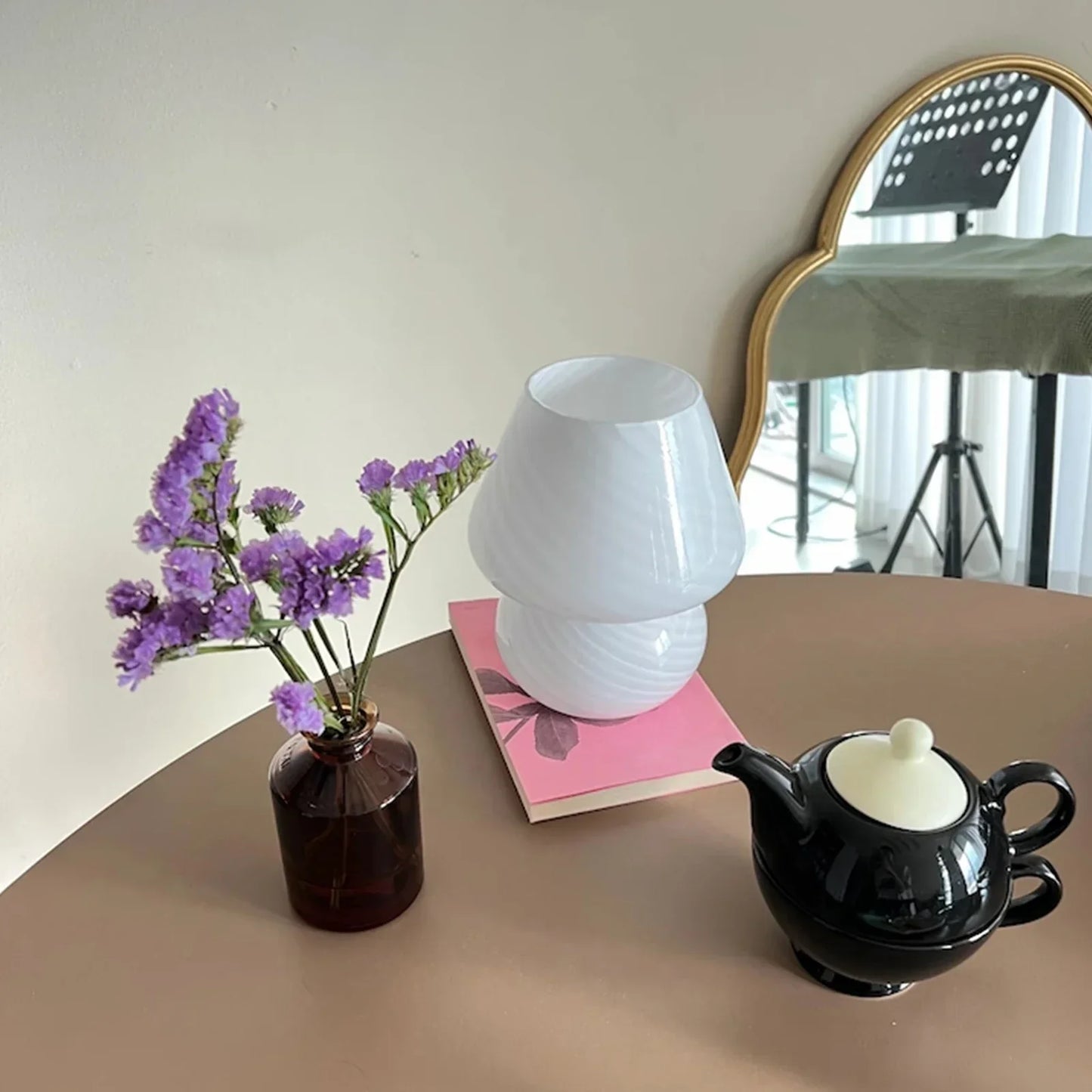 Floroux - Table en verre lampe de bureau