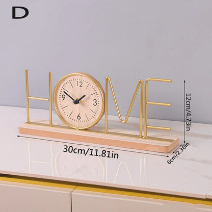 Horloge de table – Horloge de bureau Home/Love – décoration intérieure élégante – 12 x 30 cm