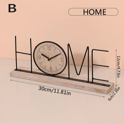 Horloge de table – Horloge de bureau Home/Love – décoration intérieure élégante – 12 x 30 cm