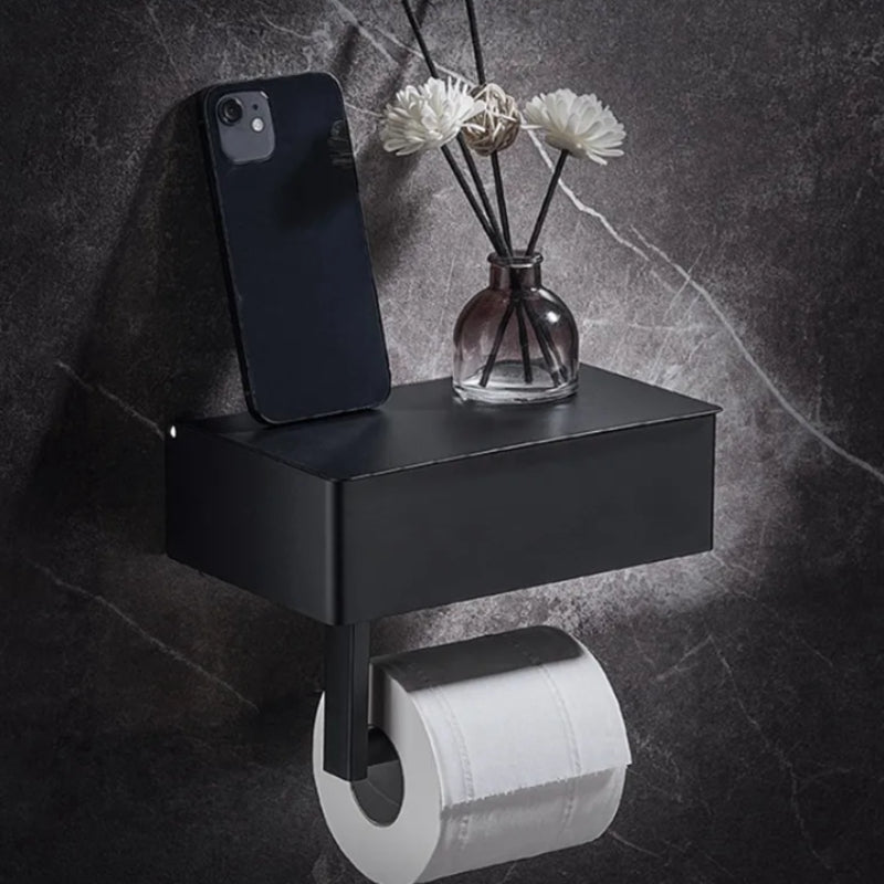 Floroux | Porte-Papier Toilette | Design Noir Mat