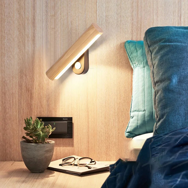 Floroux - Applique de chambre à coucher LED en bois