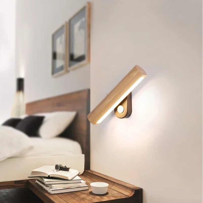 Floroux - Applique de chambre à coucher LED en bois