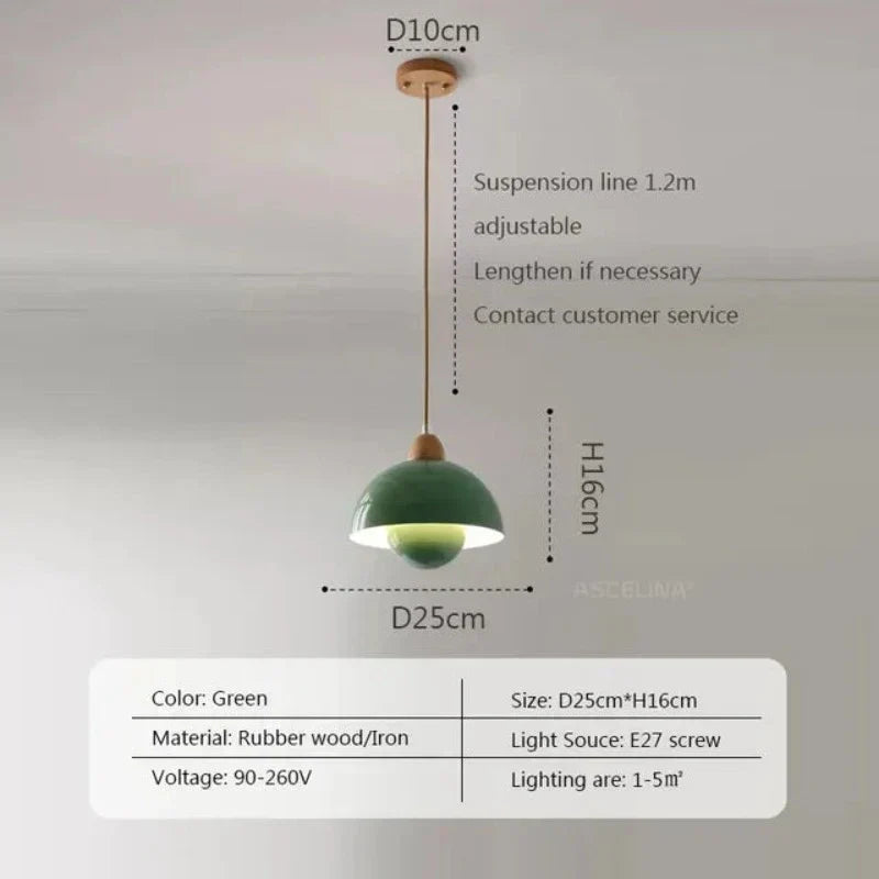 Floroux - Lampe suspendue en bois moderne