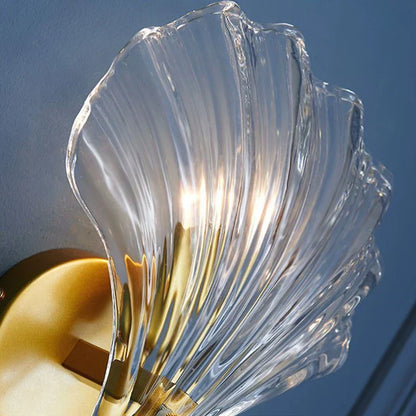 CoralGlimmer - Applique murale en verre en forme de coquillage