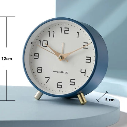 Horloge de table moderne style scandinave – horloge de bureau – look luxueux – métal – pour salon/couloir – 12 x 11 x 5 cm