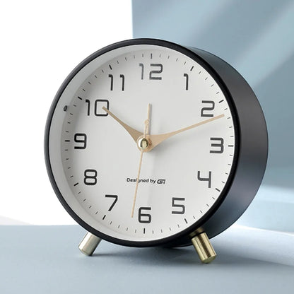 Horloge de table moderne style scandinave – horloge de bureau – look luxueux – métal – pour salon/couloir – 12 x 11 x 5 cm