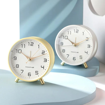 Horloge de table moderne style scandinave – horloge de bureau – look luxueux – métal – pour salon/couloir – 12 x 11 x 5 cm
