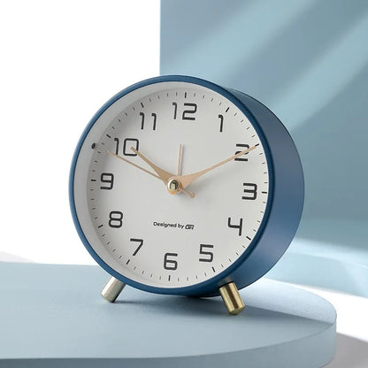 Horloge de table moderne style scandinave – horloge de bureau – look luxueux – métal – pour salon/couloir – 12 x 11 x 5 cm