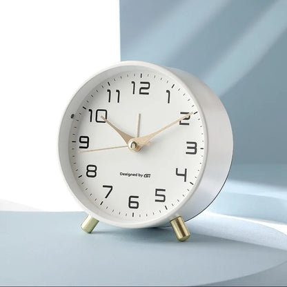 Horloge de table moderne style scandinave – horloge de bureau – look luxueux – métal – pour salon/couloir – 12 x 11 x 5 cm