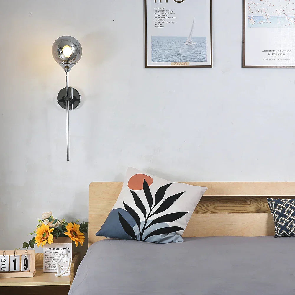 Floroux - Chic lampe murale en verre scandinave pour une lueur moderne et chaleureuse