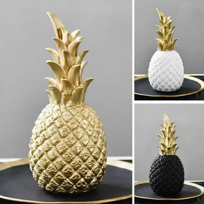 Floroux Figure Decor Pineapple Gold | Elegant Interior Decoration | Sculpture in White, Gold and Black