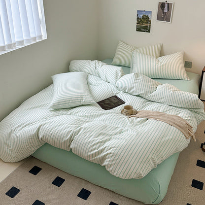 Floroux Ensemble de literie à rayures rétro