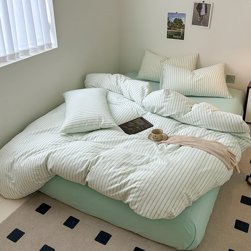 Ensemble de literie rayé rétro Floroux