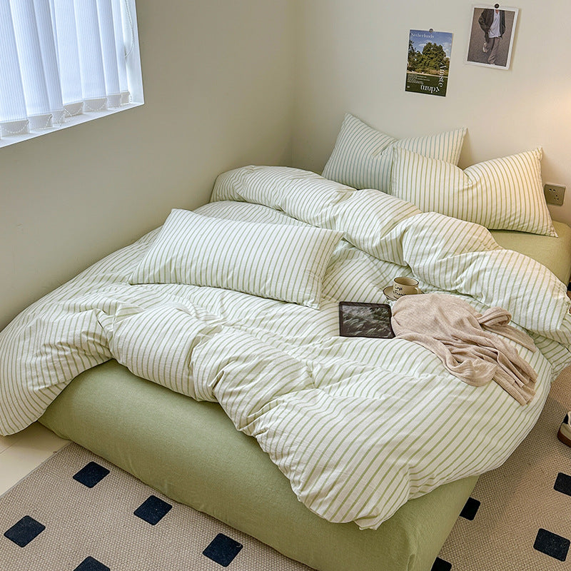 Ensemble de literie rayé rétro Floroux