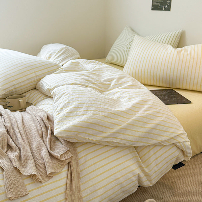 Floroux Ensemble de literie à rayures rétro