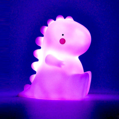 Lampe de nuit LED dinosaur en silicone squishy - Cadeau parfait pour les enfants et les filles