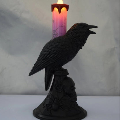 Bougie LED Nuit en Plastique Raven - Cadeau Parfait pour Halloween