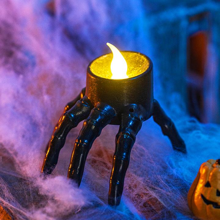 Bougies électroniques en forme d'araignée lumineuse avec lampe de vision nocturne - Cadeau parfait pour Halloween