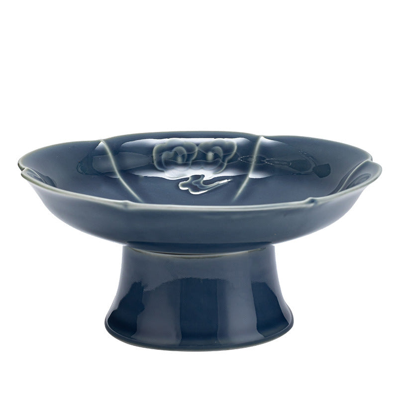 Assiette de fruits en céramique élégante avec motif en relief Li Ziqi