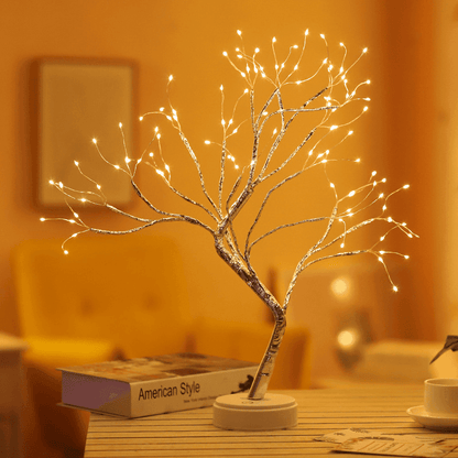 Floroux LED arbre lampe de table | Lumière d'ambiance magique | Sans fil | Décoration pour la maison