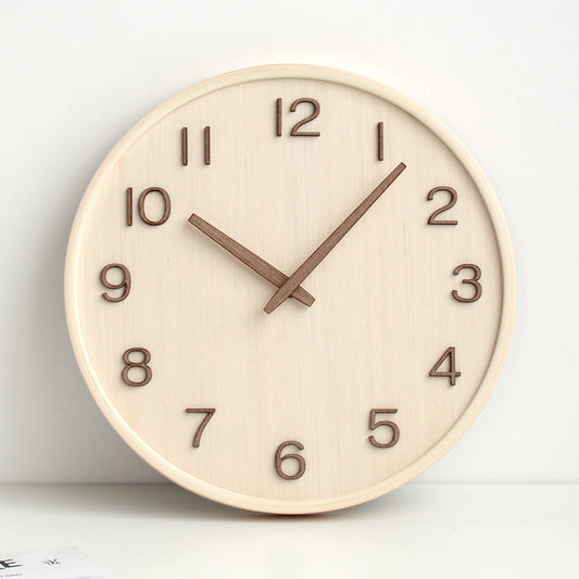 Floroux Élégance - Horloge murale en bois ronde