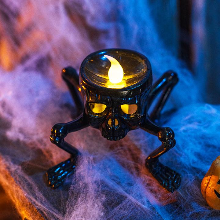Bougies électroniques en forme d'araignée lumineuse avec lampe de vision nocturne - Cadeau parfait pour Halloween