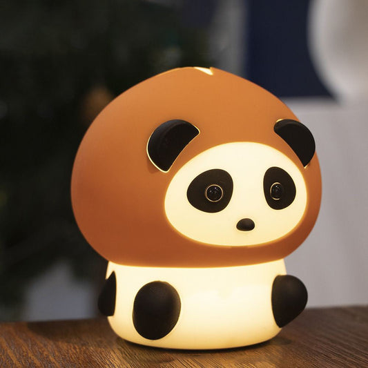 Lampe de nuit LED en silicone pliable en forme d'ours marron - Cadeau parfait pour les enfants et les filles