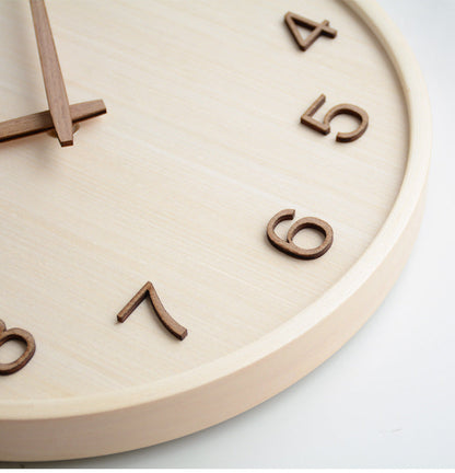 Floroux Élégance - Horloge murale en bois ronde