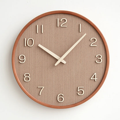 Floroux Élégance - Horloge murale en bois ronde