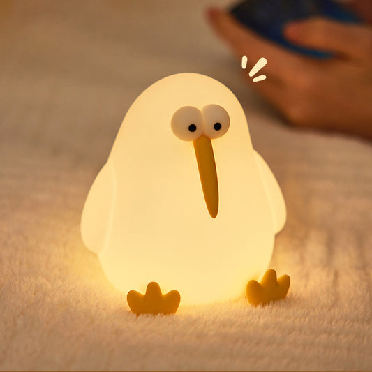 Lampe de nuit LED Kiwi en silicone moelleux - Cadeau parfait pour les enfants et les filles