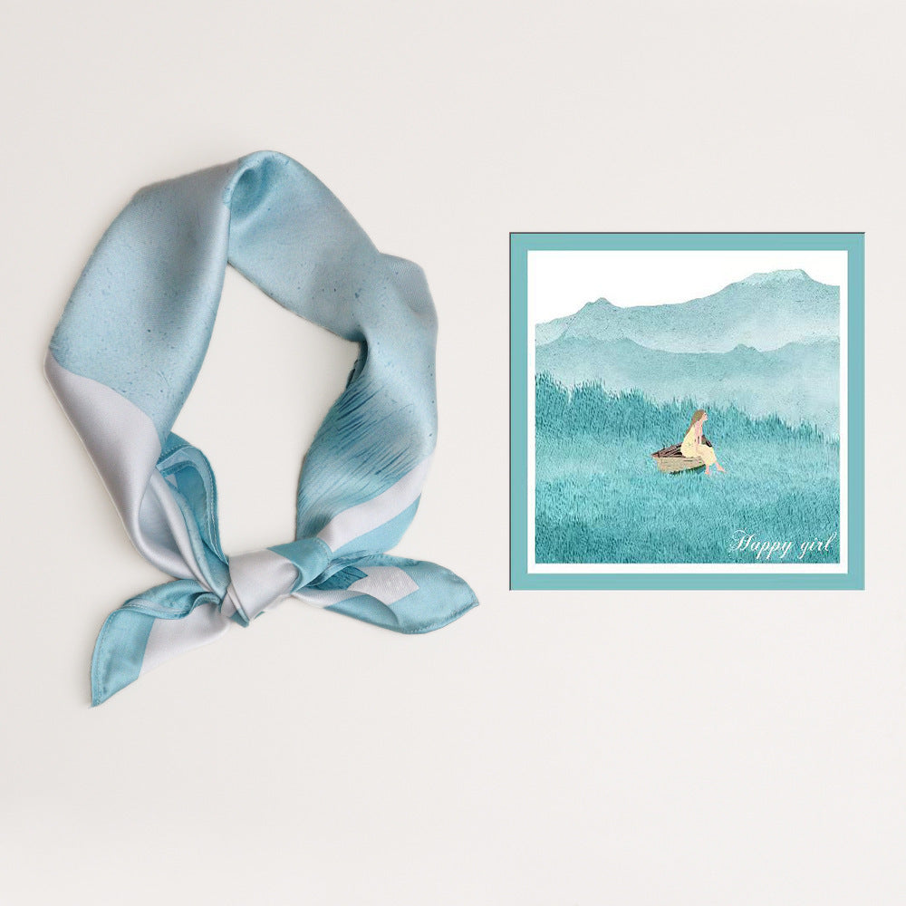 Échantillon Premium Peinture Géométrique Carré Écharpe