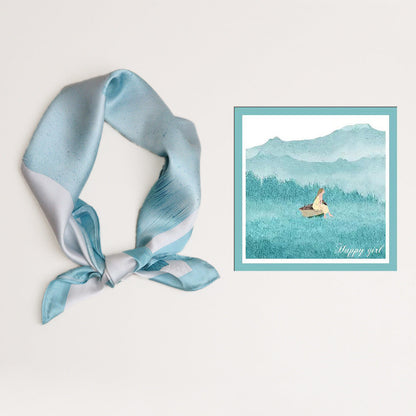 Échantillon Premium Peinture Géométrique Carré Écharpe