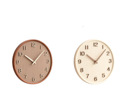 Floroux Élégance - Horloge murale en bois ronde