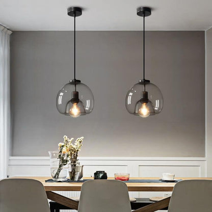 Floroux Handcrafted Glass Suspension | Smoke Gray | Minimalist Design for Living Rooms and Dining Rooms
