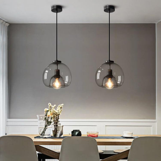 Floroux Handcrafted Glass Suspension | Smoke Gray | Minimalist Design for Living Rooms and Dining Rooms