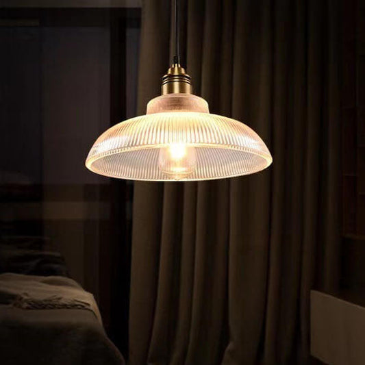 Floroux Suspension | Verre rayé | 1-flamme | Design vintage pour un éclairage élégant