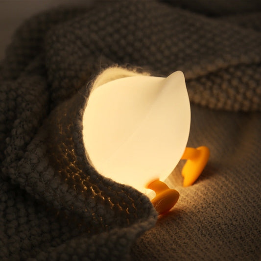 Lampe de nuit LED en silicone squishy en forme de canard - Cadeau parfait pour les enfants et les filles