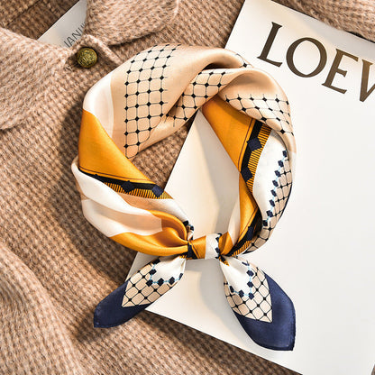 Échantillon Premium Peinture Géométrique Carré Écharpe