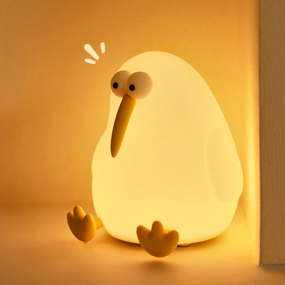 Lampe de nuit LED Kiwi en silicone moelleux - Cadeau parfait pour les enfants et les filles