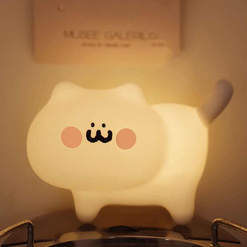 Lampe de Nuit LED Chatons Malins Squishable en Silicone - Cadeau Parfait pour Enfants et Filles