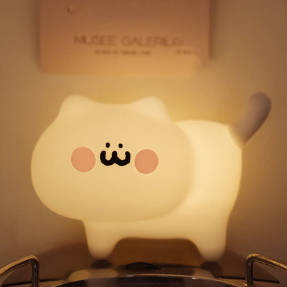 Lampe de Nuit LED Chatons Malins Squishable en Silicone - Cadeau Parfait pour Enfants et Filles
