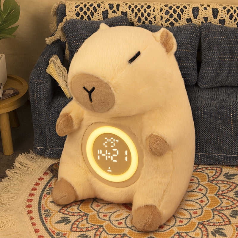 Lumière d'alarme en peluche Capybara Cozy – Cadeau parfait pour les enfants et les filles